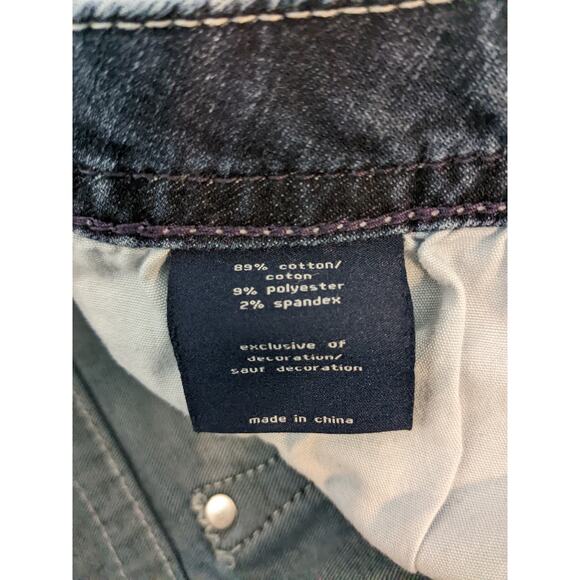 Vigoss Chelsea Skinny Jeans 1/2 Blue 28x25 Heritage Fit Embroidery‎ Thick Stitch - Picture 7 of 14